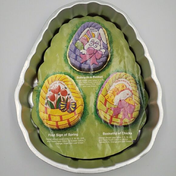 Vintage Wilton Cake Pan Eggs In Easter Basket 1980 Baking Mold Decorating Ideas - Picture 2 of 11